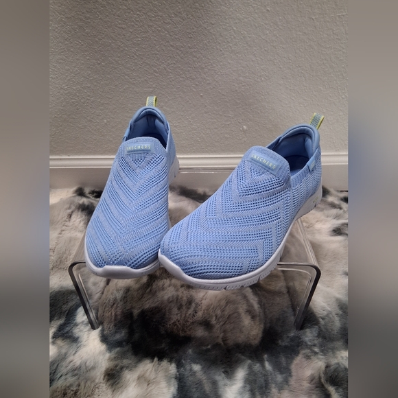 Skechers Light Blue Women's Slip-On Sneakers - Picture 4 of 13